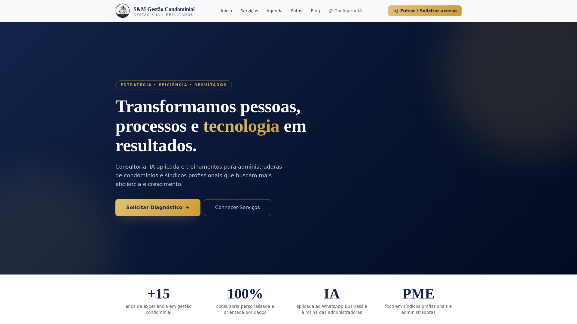 Prévia do S&M Portal, plataforma de capacitação em inteligência artificial para gestão condominial
